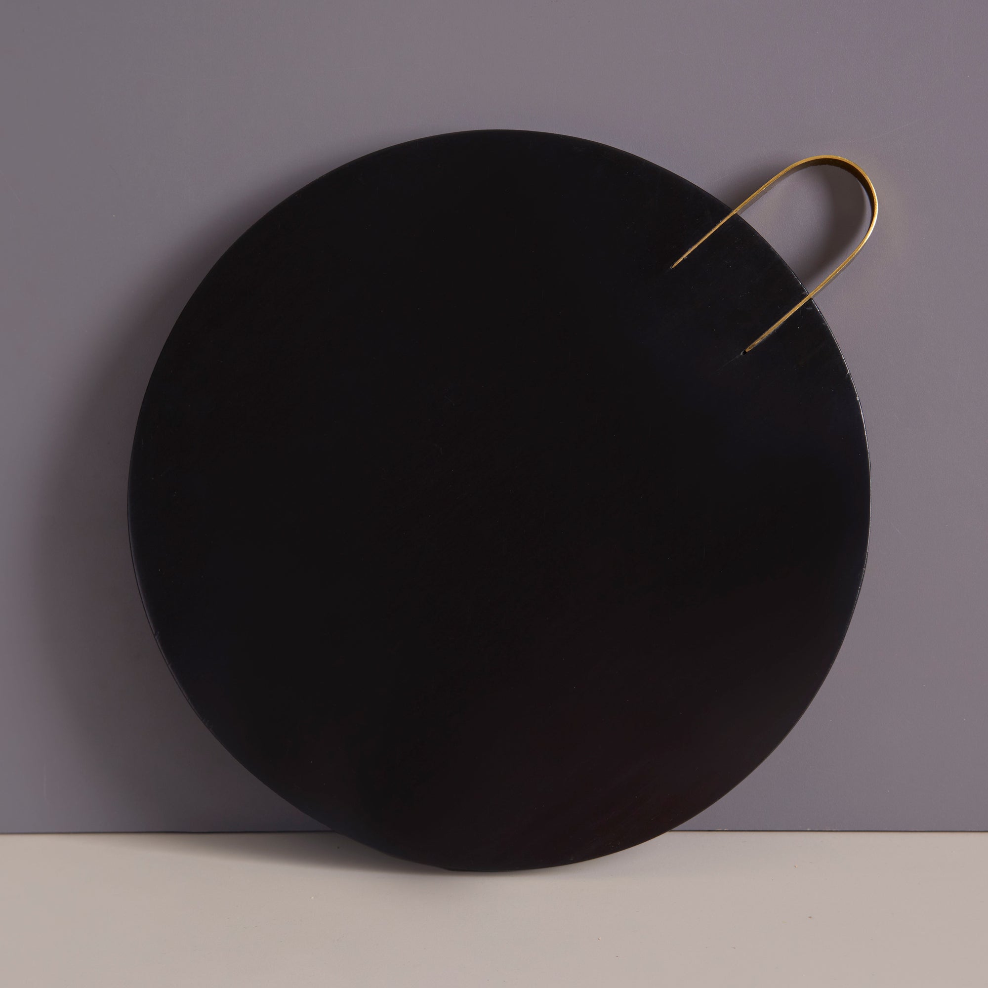 Kage Black Wooden Round Serving Platter