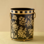 Peony Monochrome Handpainted Planter (Paper Bin)