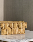 Wicker Wood Light Brown Rectangular Tissue Box Cover