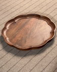 Sakura Brown Wooden Round Serving Trays - Set of 3