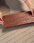 Moku Brown Rectangular Wooden Serving Platter & Cheese Knives Set